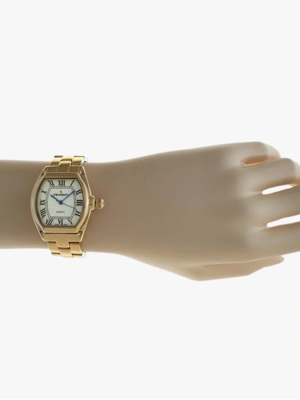 Peugeot GoldTone Tank Women’s Roman Numeral Bracelet Dress Watch Luxury Inspired